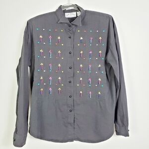 SIDE SADDLE BEADED SEQUINED BLOUSE